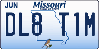 MO license plate DL8T1M