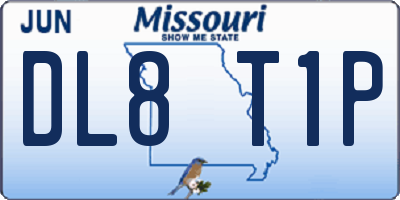 MO license plate DL8T1P