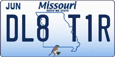MO license plate DL8T1R