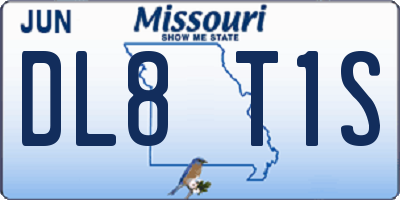 MO license plate DL8T1S