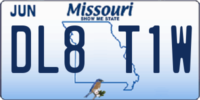 MO license plate DL8T1W