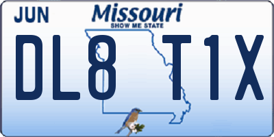 MO license plate DL8T1X
