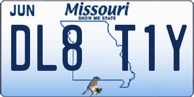 MO license plate DL8T1Y