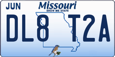 MO license plate DL8T2A