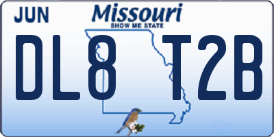 MO license plate DL8T2B