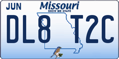 MO license plate DL8T2C