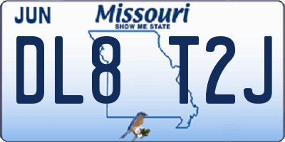 MO license plate DL8T2J