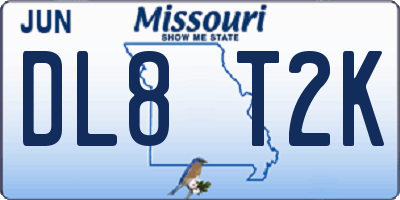 MO license plate DL8T2K