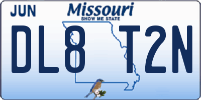 MO license plate DL8T2N