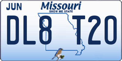 MO license plate DL8T2O