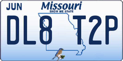 MO license plate DL8T2P