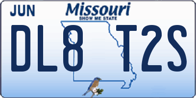 MO license plate DL8T2S