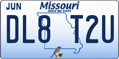 MO license plate DL8T2U