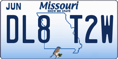 MO license plate DL8T2W