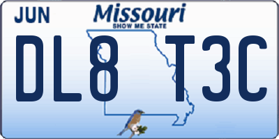 MO license plate DL8T3C