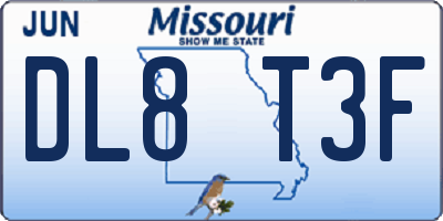 MO license plate DL8T3F