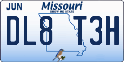 MO license plate DL8T3H