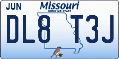 MO license plate DL8T3J
