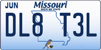 MO license plate DL8T3L