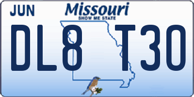 MO license plate DL8T3O
