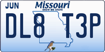 MO license plate DL8T3P