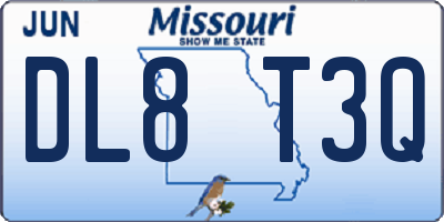 MO license plate DL8T3Q