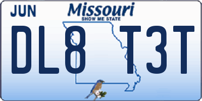 MO license plate DL8T3T