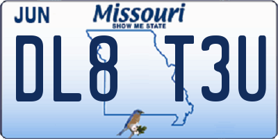 MO license plate DL8T3U