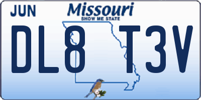 MO license plate DL8T3V