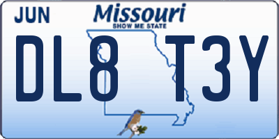 MO license plate DL8T3Y