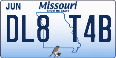 MO license plate DL8T4B