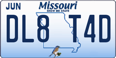 MO license plate DL8T4D