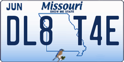 MO license plate DL8T4E