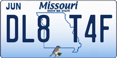 MO license plate DL8T4F