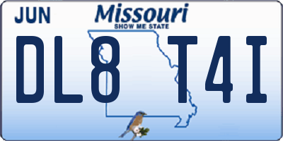 MO license plate DL8T4I