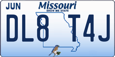 MO license plate DL8T4J