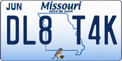 MO license plate DL8T4K