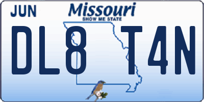 MO license plate DL8T4N