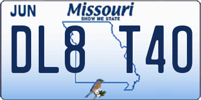 MO license plate DL8T4O