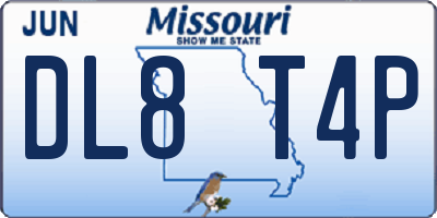 MO license plate DL8T4P