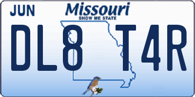 MO license plate DL8T4R