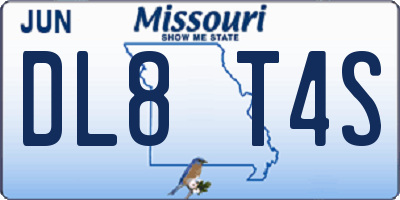 MO license plate DL8T4S