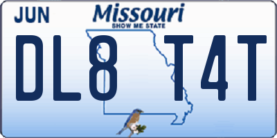 MO license plate DL8T4T