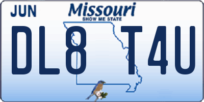 MO license plate DL8T4U