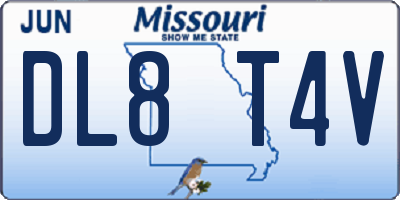 MO license plate DL8T4V