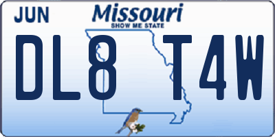 MO license plate DL8T4W