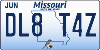 MO license plate DL8T4Z