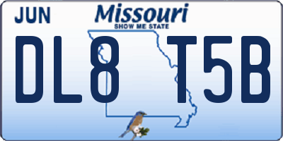 MO license plate DL8T5B