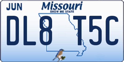 MO license plate DL8T5C