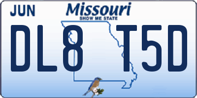 MO license plate DL8T5D
